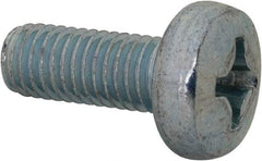 Value Collection - M8x1.25, 20mm Length Under Head Phillips Drive Machine Screw - Pan Head, Grade 4.8 Steel, Zinc-Plated Finish, Without Washer - Industrial Tool & Supply