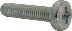Value Collection - M8x1.25, 35mm Length Under Head Phillips Drive Machine Screw - Pan Head, Grade 4.8 Steel, Zinc-Plated Finish, Without Washer - Industrial Tool & Supply
