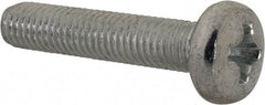 Value Collection - M8x1.25, 40mm Length Under Head Phillips Drive Machine Screw - Pan Head, Grade 4.8 Steel, Zinc-Plated Finish, Without Washer - Industrial Tool & Supply