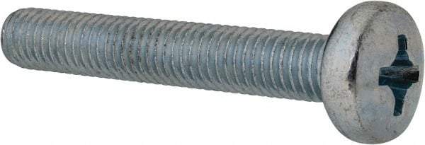 Value Collection - M8x1.25, 50mm Length Under Head Phillips Drive Machine Screw - Pan Head, Grade 4.8 Steel, Zinc-Plated Finish, Without Washer - Industrial Tool & Supply