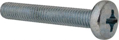 Value Collection - M8x1.25, 50mm Length Under Head Phillips Drive Machine Screw - Pan Head, Grade 4.8 Steel, Zinc-Plated Finish, Without Washer - Industrial Tool & Supply