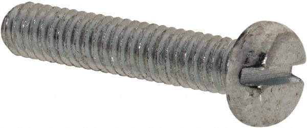Value Collection - M2.5x0.45, 12mm Length Under Head Slotted Drive Machine Screw - Pan Head, Grade 4.8 Steel, Zinc-Plated Finish, Without Washer - Industrial Tool & Supply