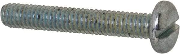 Value Collection - M2.5x0.45, 16mm Length Under Head Slotted Drive Machine Screw - Pan Head, Grade 4.8 Steel, Zinc-Plated Finish, Without Washer - Industrial Tool & Supply