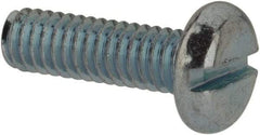 Value Collection - M2.5x0.45, 8mm Length Under Head Slotted Drive Machine Screw - Pan Head, Grade 4.8 Steel, Zinc-Plated Finish, Without Washer - Industrial Tool & Supply