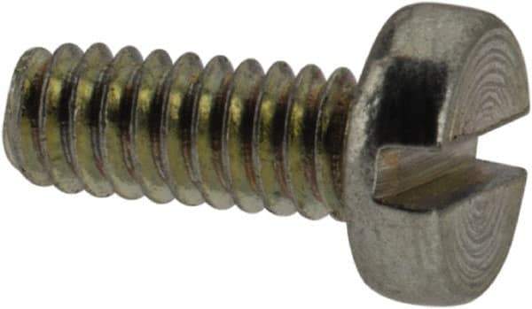 Value Collection - M2x0.40, 5mm Length Under Head Slotted Drive Machine Screw - Pan Head, Grade 4.8 Steel, Zinc-Plated Finish, Without Washer - Industrial Tool & Supply