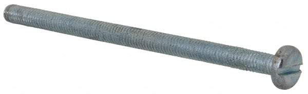 Value Collection - M3x0.50, 50mm Length Under Head Slotted Drive Machine Screw - Pan Head, Grade 4.8 Steel, Zinc-Plated Finish, Without Washer - Industrial Tool & Supply