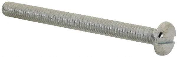 Value Collection - M4x0.70, 45mm Length Under Head Slotted Drive Machine Screw - Pan Head, Grade 4.8 Steel, Zinc-Plated Finish, Without Washer - Industrial Tool & Supply