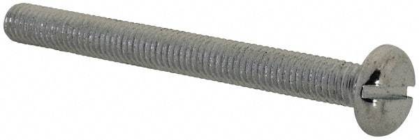 Value Collection - M5x0.80, 50mm Length Under Head Slotted Drive Machine Screw - Pan Head, Grade 4.8 Steel, Zinc-Plated Finish, Without Washer - Industrial Tool & Supply
