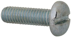 Value Collection - M6x1.00, 20mm Length Under Head Slotted Drive Machine Screw - Pan Head, Grade 4.8 Steel, Zinc-Plated Finish, Without Washer - Industrial Tool & Supply