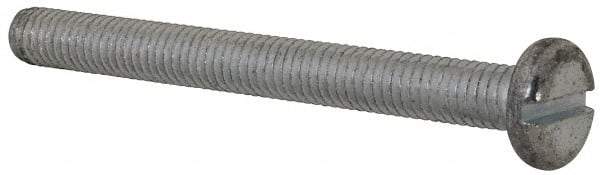 Value Collection - M6x1.00, 60mm Length Under Head Slotted Drive Machine Screw - Pan Head, Grade 4.8 Steel, Zinc-Plated Finish, Without Washer - Industrial Tool & Supply