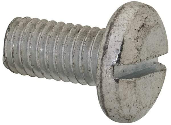 Value Collection - M8x1.25, 16mm Length Under Head Slotted Drive Machine Screw - Pan Head, Grade 4.8 Steel, Zinc-Plated Finish, Without Washer - Industrial Tool & Supply