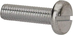 Value Collection - M8x1.25, 30mm Length Under Head Slotted Drive Machine Screw - Pan Head, Grade 4.8 Steel, Zinc-Plated Finish, Without Washer - Industrial Tool & Supply