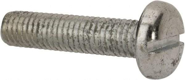Value Collection - M8x1.25, 35mm Length Under Head Slotted Drive Machine Screw - Pan Head, Grade 4.8 Steel, Zinc-Plated Finish, Without Washer - Industrial Tool & Supply