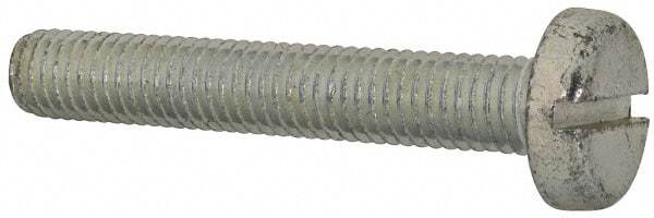 Value Collection - M8x1.25, 50mm Length Under Head Slotted Drive Machine Screw - Pan Head, Grade 4.8 Steel, Zinc-Plated Finish, Without Washer - Industrial Tool & Supply