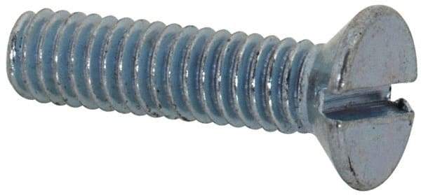 Value Collection - M2.5x0.45, 10mm OAL Slotted Drive Machine Screw - Flat Head, Grade 4.8 Steel, Zinc-Plated Finish, Without Washer - Industrial Tool & Supply