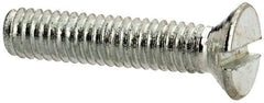 Value Collection - M2.5x0.45, 12mm OAL Slotted Drive Machine Screw - Flat Head, Grade 4.8 Steel, Zinc-Plated Finish, Without Washer - Industrial Tool & Supply