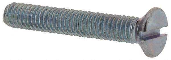 Value Collection - M2.5x0.45, 16mm OAL Slotted Drive Machine Screw - Flat Head, Grade 4.8 Steel, Zinc-Plated Finish, Without Washer - Industrial Tool & Supply