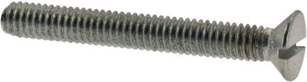 Value Collection - M2.5x0.45, 20mm OAL Slotted Drive Machine Screw - Flat Head, Grade 4.8 Steel, Zinc-Plated Finish, Without Washer - Industrial Tool & Supply