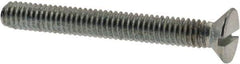 Value Collection - M2.5x0.45, 20mm OAL Slotted Drive Machine Screw - Flat Head, Grade 4.8 Steel, Zinc-Plated Finish, Without Washer - Industrial Tool & Supply