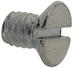 Value Collection - M2.5x0.45, 4mm OAL Slotted Drive Machine Screw - Flat Head, Grade 4.8 Steel, Zinc-Plated Finish, Without Washer - Industrial Tool & Supply