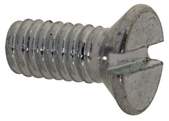 Value Collection - M2.5x0.45, 6mm OAL Slotted Drive Machine Screw - Flat Head, Grade 4.8 Steel, Zinc-Plated Finish, Without Washer - Industrial Tool & Supply
