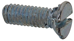 Value Collection - M2.5x0.45, 8mm OAL Slotted Drive Machine Screw - Flat Head, Grade 4.8 Steel, Zinc-Plated Finish, Without Washer - Industrial Tool & Supply