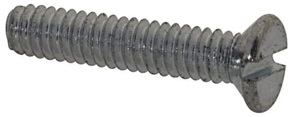 Value Collection - M2x0.40, 10mm OAL Slotted Drive Machine Screw - Flat Head, Grade 4.8 Steel, Zinc-Plated Finish, Without Washer - Industrial Tool & Supply