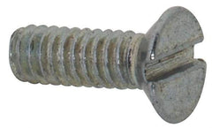 Value Collection - M2x0.40, 6mm OAL Slotted Drive Machine Screw - Flat Head, Grade 4.8 Steel, Zinc-Plated Finish, Without Washer - Industrial Tool & Supply