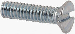 Value Collection - M2x0.40, 8mm OAL Slotted Drive Machine Screw - Flat Head, Grade 4.8 Steel, Zinc-Plated Finish, Without Washer - Industrial Tool & Supply