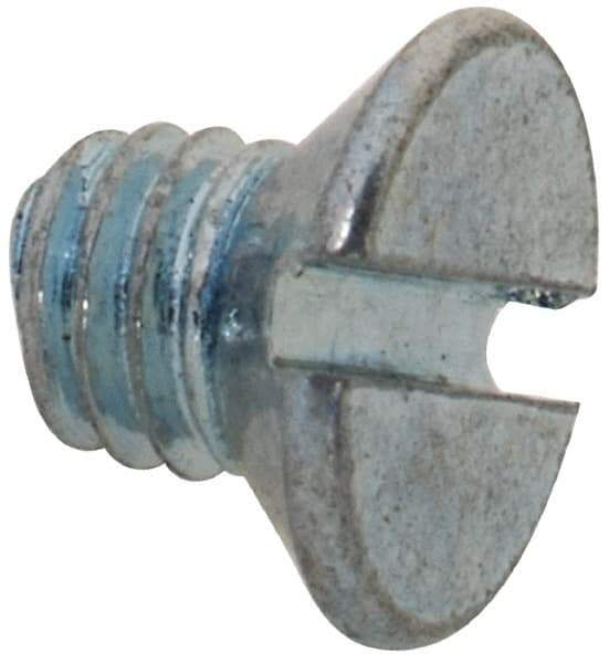Value Collection - M3x0.50, 4mm OAL Slotted Drive Machine Screw - Flat Head, Grade 4.8 Steel, Zinc-Plated Finish, Without Washer - Industrial Tool & Supply