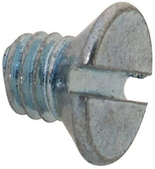 Value Collection - M3x0.50, 4mm OAL Slotted Drive Machine Screw - Flat Head, Grade 4.8 Steel, Zinc-Plated Finish, Without Washer - Industrial Tool & Supply