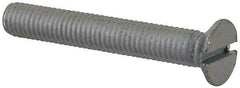 Value Collection - M5x0.80, 35mm OAL Slotted Drive Machine Screw - Flat Head, Grade 4.8 Steel, Zinc-Plated Finish, Without Washer - Industrial Tool & Supply