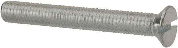 Value Collection - M5x0.80, 40mm OAL Slotted Drive Machine Screw - Flat Head, Grade 4.8 Steel, Zinc-Plated Finish, Without Washer - Industrial Tool & Supply