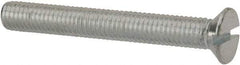 Value Collection - M5x0.80, 40mm OAL Slotted Drive Machine Screw - Flat Head, Grade 4.8 Steel, Zinc-Plated Finish, Without Washer - Industrial Tool & Supply