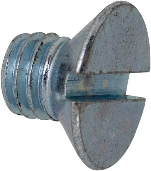 Value Collection - M5x0.80, 6mm OAL Slotted Drive Machine Screw - Flat Head, Grade 4.8 Steel, Zinc-Plated Finish, Without Washer - Industrial Tool & Supply