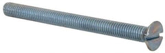 Value Collection - M5x0.80, 60mm OAL Slotted Drive Machine Screw - Flat Head, Grade 4.8 Steel, Zinc-Plated Finish, Without Washer - Industrial Tool & Supply