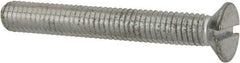Value Collection - M6x1.00, 45mm OAL Slotted Drive Machine Screw - Flat Head, Grade 4.8 Steel, Zinc-Plated Finish, Without Washer - Industrial Tool & Supply