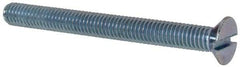 Value Collection - M6x1.00, 60mm OAL Slotted Drive Machine Screw - Flat Head, Grade 4.8 Steel, Zinc-Plated Finish, Without Washer - Industrial Tool & Supply