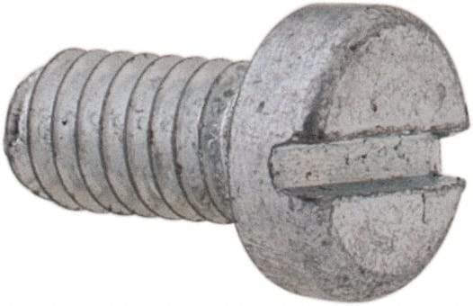 Value Collection - M2.5x0.45, 5mm Length Under Head Slotted Drive Machine Screw - Cheese Head, Grade 4.8 Steel, Zinc-Plated Finish, Without Washer - Industrial Tool & Supply