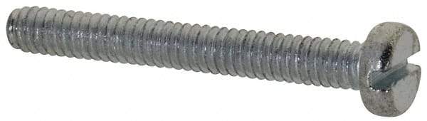 Value Collection - M2x0.40, 16mm Length Under Head Slotted Drive Machine Screw - Cheese Head, Grade 4.8 Steel, Zinc-Plated Finish, Without Washer - Industrial Tool & Supply