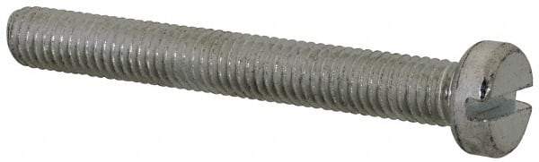 Value Collection - M5x0.80, 40mm Length Under Head Slotted Drive Machine Screw - Cheese Head, Grade 4.8 Steel, Zinc-Plated Finish, Without Washer - Industrial Tool & Supply