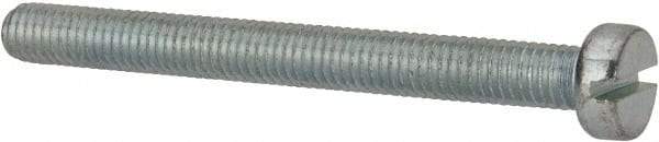 Value Collection - M5x0.80, 50mm Length Under Head Slotted Drive Machine Screw - Cheese Head, Grade 4.8 Steel, Zinc-Plated Finish, Without Washer - Industrial Tool & Supply