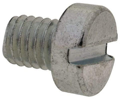 Value Collection - M5x0.80, 6mm Length Under Head Slotted Drive Machine Screw - Cheese Head, Grade 4.8 Steel, Zinc-Plated Finish, Without Washer - Industrial Tool & Supply