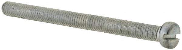 Value Collection - M5x0.80, 60mm Length Under Head Slotted Drive Machine Screw - Cheese Head, Grade 4.8 Steel, Zinc-Plated Finish, Without Washer - Industrial Tool & Supply