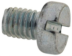 Value Collection - M6x1.00, 8mm Length Under Head Slotted Drive Machine Screw - Cheese Head, Grade 4.8 Steel, Zinc-Plated Finish, Without Washer - Industrial Tool & Supply