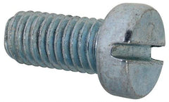 Value Collection - M8x1.25, 16mm Length Under Head Slotted Drive Machine Screw - Cheese Head, Grade 4.8 Steel, Zinc-Plated Finish, Without Washer - Industrial Tool & Supply