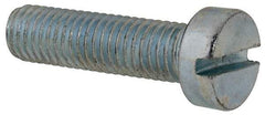Value Collection - M8x1.25, 30mm Length Under Head Slotted Drive Machine Screw - Cheese Head, Grade 4.8 Steel, Zinc-Plated Finish, Without Washer - Industrial Tool & Supply