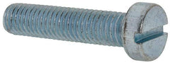 Value Collection - M8x1.25, 35mm Length Under Head Slotted Drive Machine Screw - Cheese Head, Grade 4.8 Steel, Zinc-Plated Finish, Without Washer - Industrial Tool & Supply