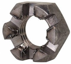 Value Collection - 5/16-24 UNF Grade 2 Steel Slotted Locknut - 1/2" Width Across Flats, 17/64" High, Uncoated - Industrial Tool & Supply