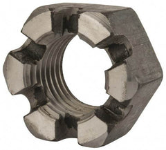 Value Collection - 2 - 4-1/2 UNC Grade 2 Steel Slotted Locknut - 3" Width Across Flats, 1-23/32" High, Uncoated - Industrial Tool & Supply